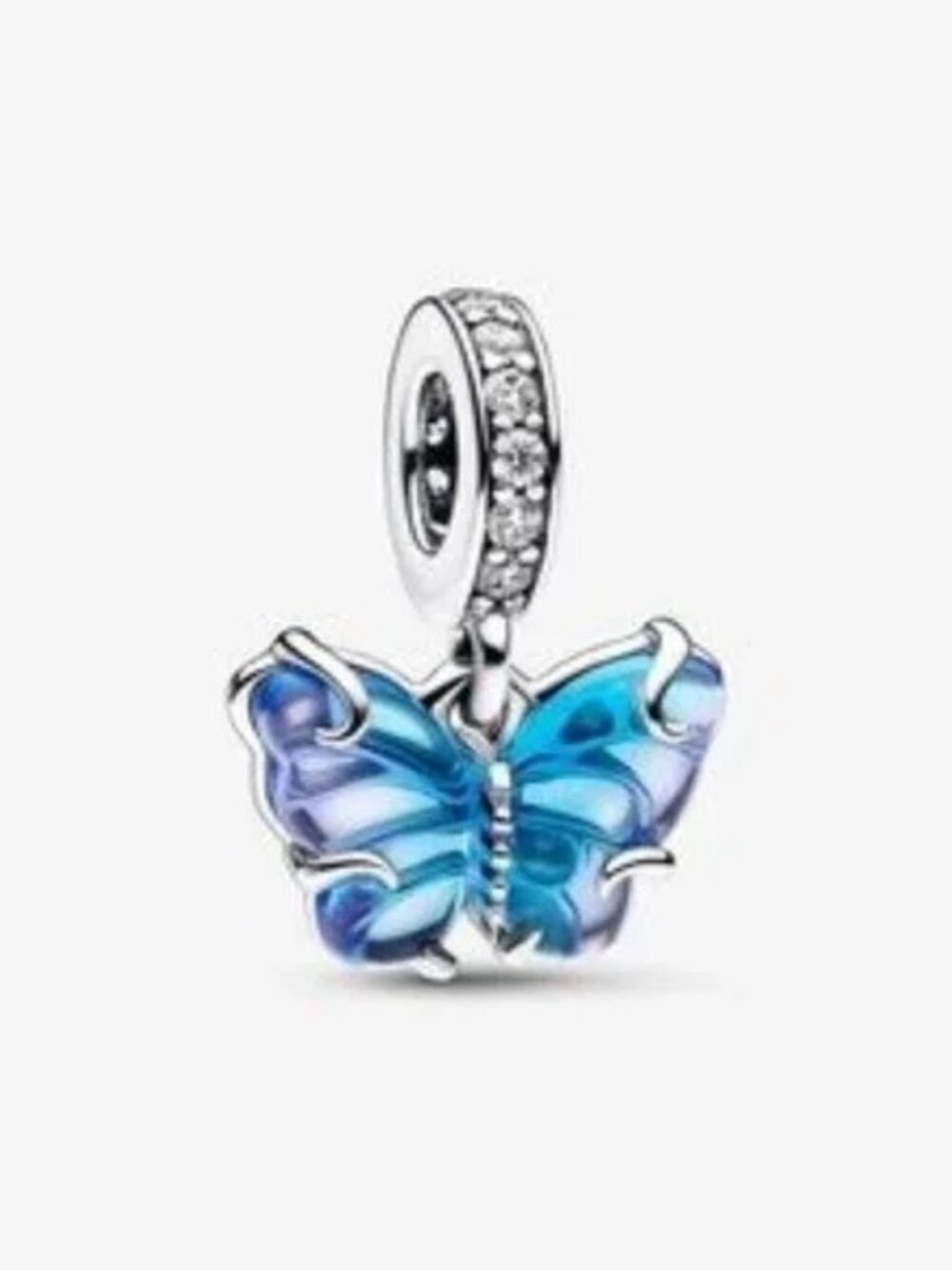 Pandora Blue Murano Glass Butterfly Dangle Charm